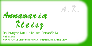 annamaria kleisz business card